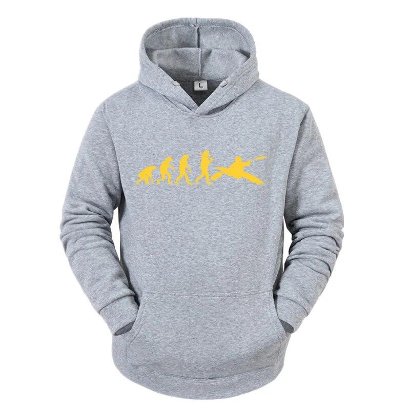 Ewolucja Kajakarstwa Ludzkiego Bluza z Kapturem Nowa Moda Najwyższa Jakość z Kapturem Casualowa Odzież Unisex Ewolucja Projektu Kajaka Bluzy