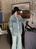 New Arrival: Plus Size Women's Distressed Washed Denim Jacket - Loose Fit, Ripped Style, Spring Collection.