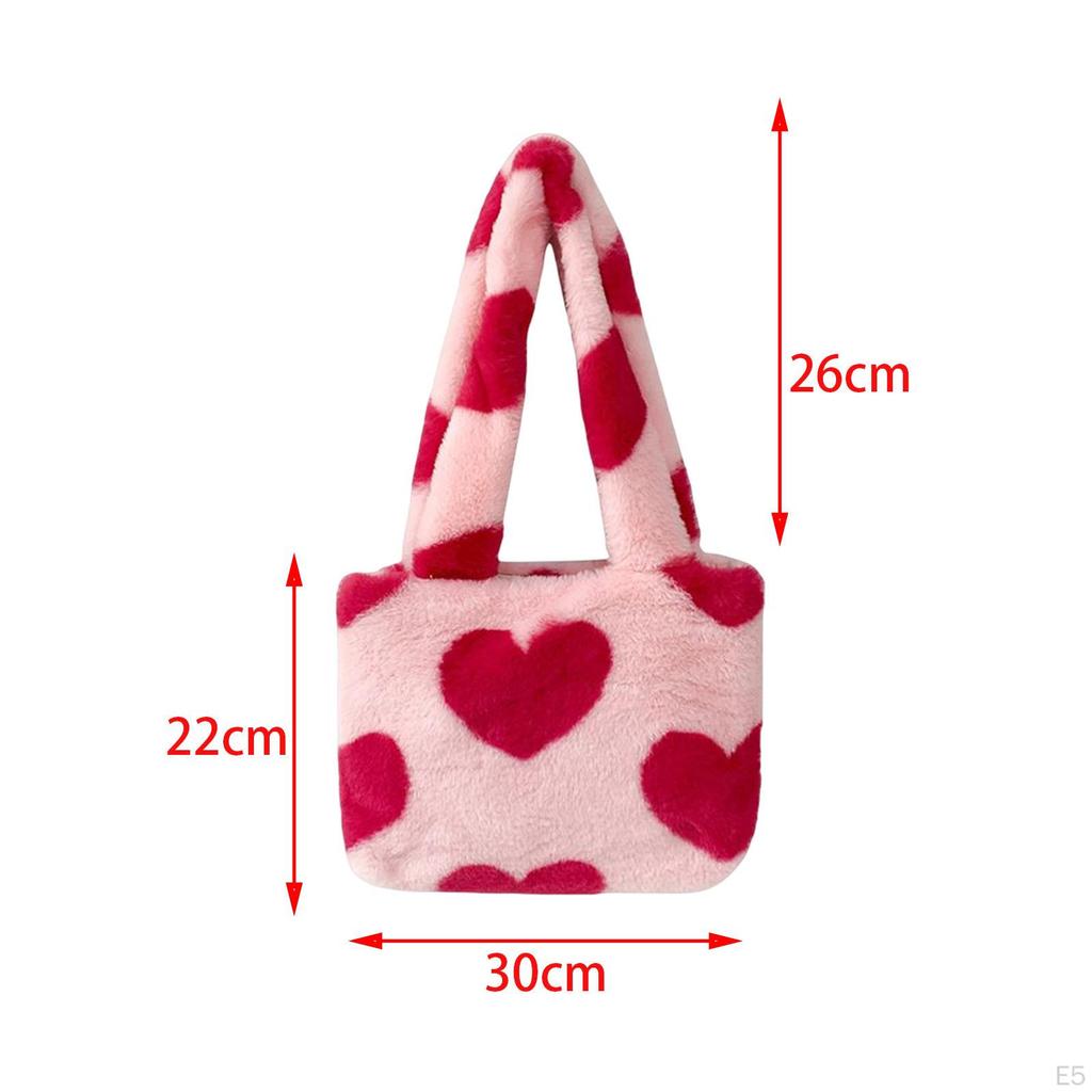 Autumn Winter Plush Tote Shopping Dating Bag Single Shoulder Handbag Underarm Cute Top