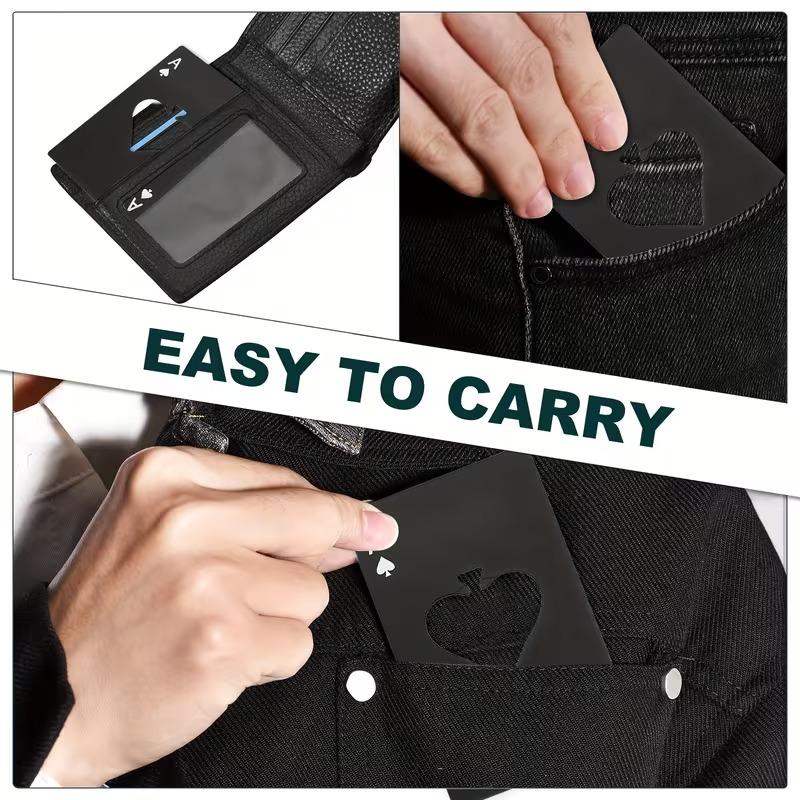 1-10PCS Stainless Steel Spades Bottle Opener Playing Card Credit Card Size Portable Beer Wine Bar Tool Accessories