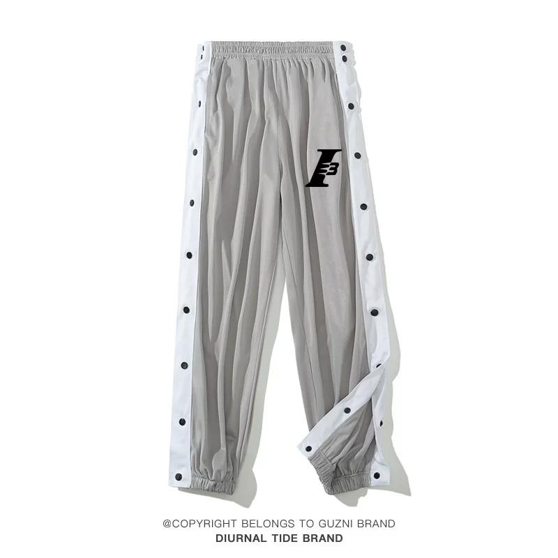 Owen Same Style Row Button Pants Appearance Warm-up Training Basketball Shorts Seconds off Full Open Buckle Breathable Quick-Drying Sports Casual