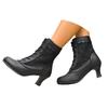 Women'S Wine Glass Heel Pointed Toe Lace Up Ankle Boots Fashionable Casual Low Top Leather Ankle Boots Women Boot Botas Mujer