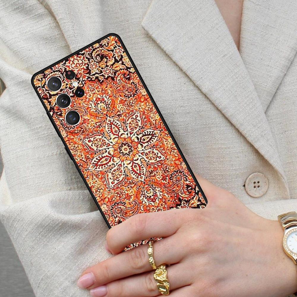 Persian Carpet Floral Pattern Cell Phone Case for Samsung Galaxy S26 Ultra S25 S24 S23 S22 S21 S20 Note10 Cover