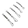 50 Piece Triple Barrels Fishing Swivels Heavy Type 20kg Strength Reinforced Snap Connectors For Freshwaters & Sea Fishing