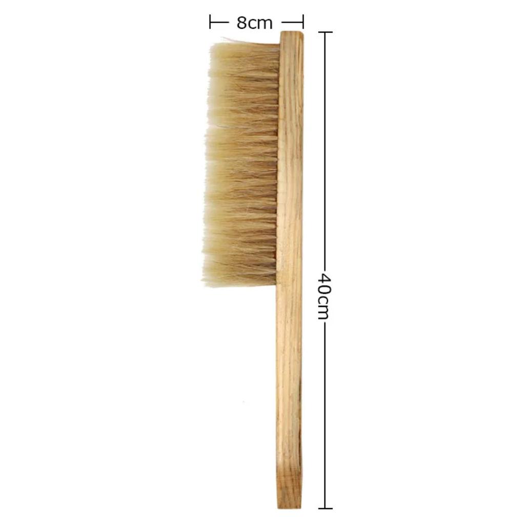 New Wooden Beekeeping Tools Honey Brush with Premium Quality Two Rows of Horse Tail Hair for Gentle Bee Sweep - Essential Beekee