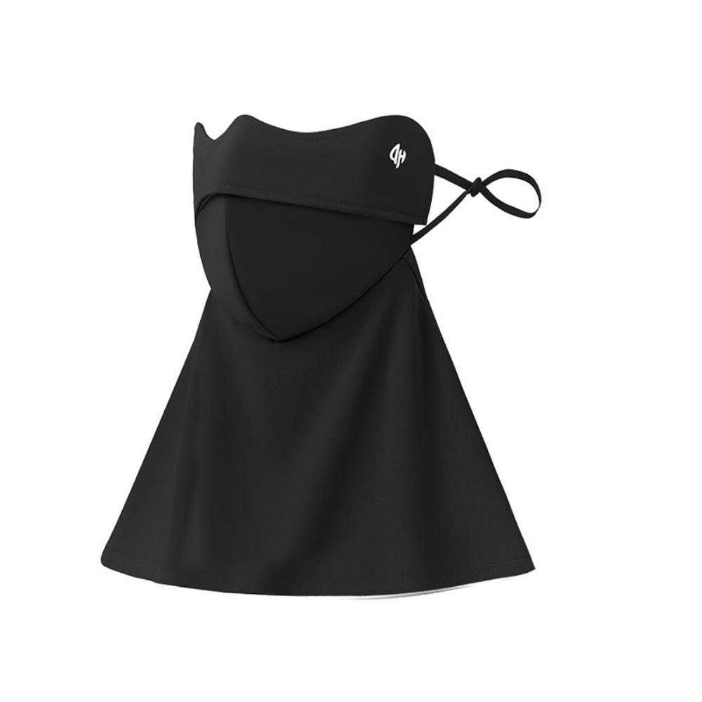 

Dustproof Sunscreen Face Cover Solid Color UV Protection Veil Summer Ice Silk Mask Fishing Style3-Black