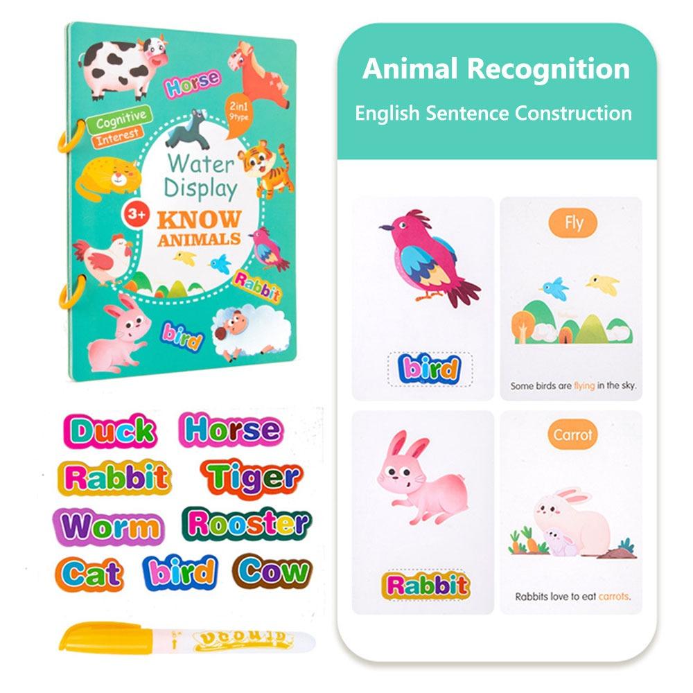 

Интерактивная игрушка для рисования на воде, книга для рисования граффити для обучения и творчества детей Animal Recognition