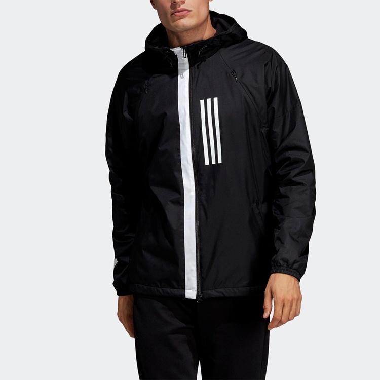 adidas Outdoor Windproof Sports Hooded Jacket Black Men's DZ0052