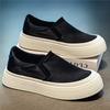 Man Thick Sole Casual Board Shoes Slip On Lazy Sneakers Versatile Trendy Footwear Student Daily Commute Street Walking Shoes