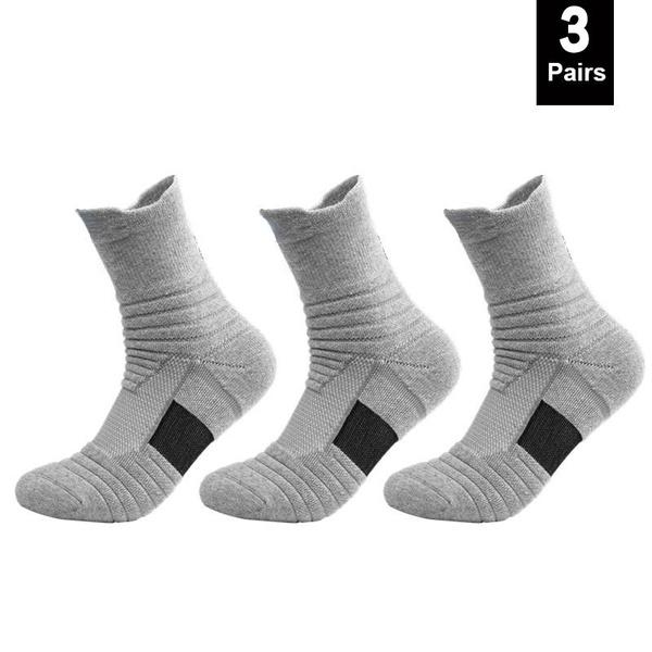 3 Pairs Anti-slip Football Socks Men Women Cotton Sock Short Long Tube Soccer Basketball Sport Socks Breathable Deodorous Socks 39-45