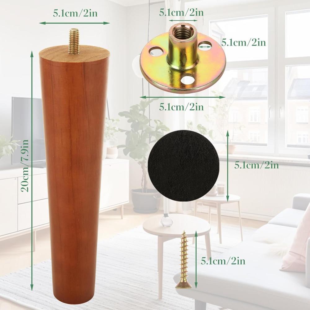 Furniture Legs Wood Sofa Legs Couch Legs Wooden Furniture Feet Replacement Feet for for Cabinet, Chair