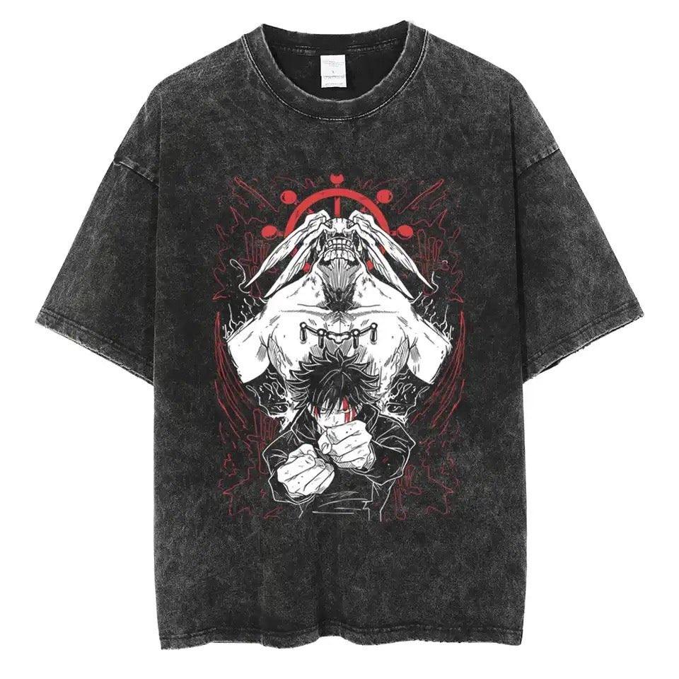 Gojo Satoru Harajuku Anime Jujutsu Kaisen Letní Pánské Tričko Perte Čistá Bavlna s Vodou Bavlna Fitness Vintage Street Krátký Rukáv