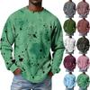 Men's Casual and Fashionable Ink-blurry Texture Printed Shirt - Men's Round-neck Long-sleeve Shirt