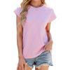 2026 Spring/Summer New Solid Color Round Neck Loose Short Sleeve Women's T-Shirt Casual Top