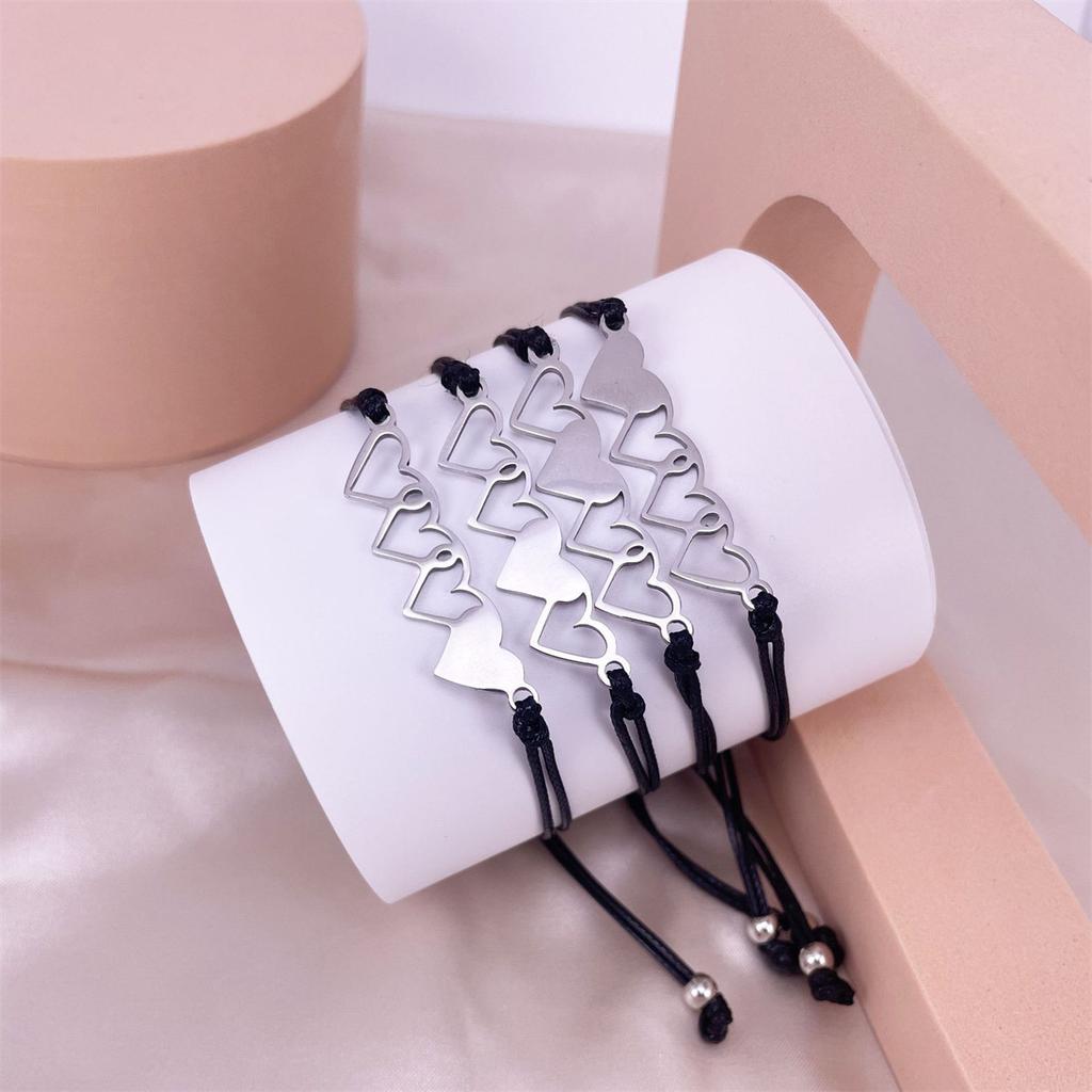 JYL TS Bracelet  Couple Heart Wax Cord Weave Strengthens Intimacy & Bond