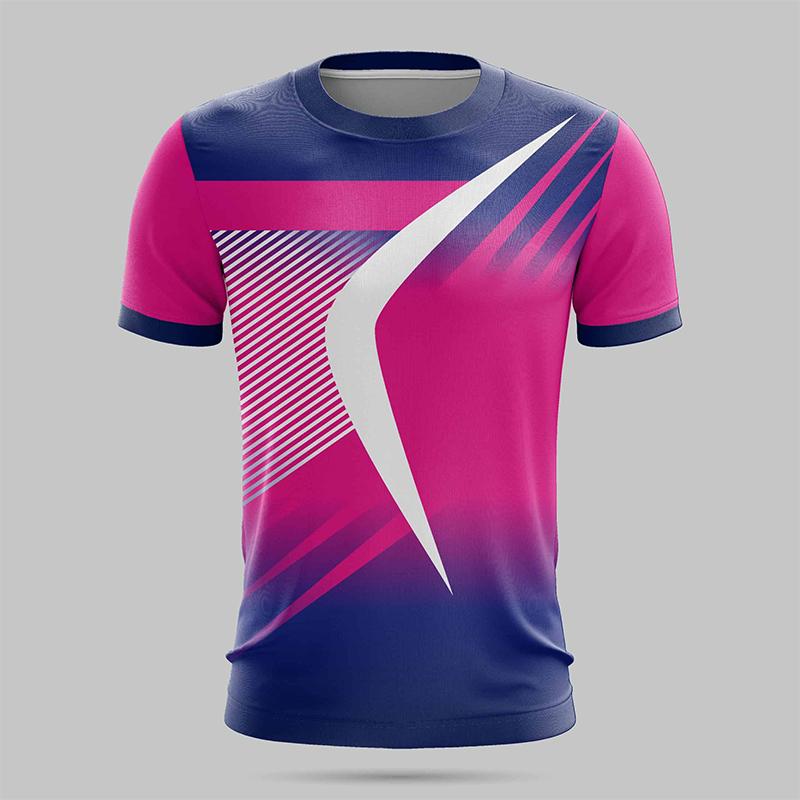 Men's Jersey 3D Printed Striped T-shirt Casual Sports Loose Short Sleeved Top Summer Outdoor Running Fitness Pullover Jersey