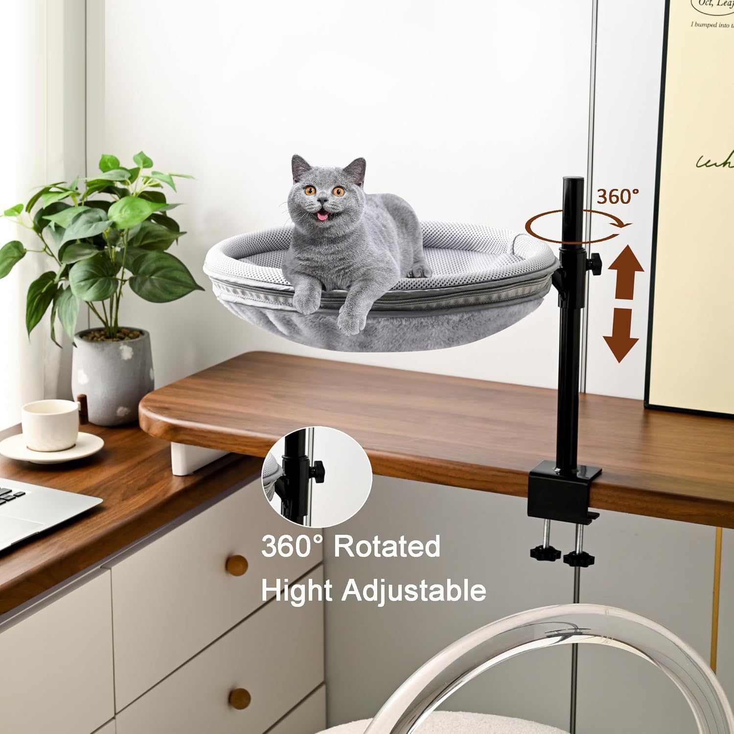 

Кровать-лежанка для кошки на стол - Вращающаяся на 360°, с регулируемой высотой, гамак для котенка для офисного и игрового стола One Story