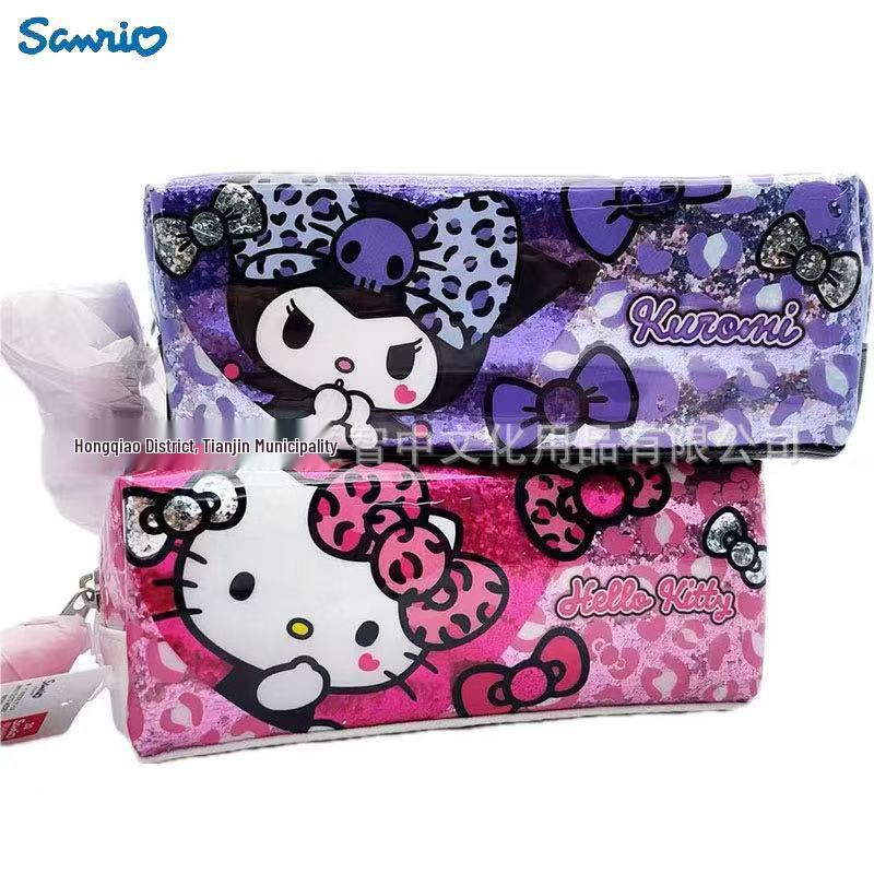 Japan Sanrio Limited Edition Leopard Print Hello Kitty & Kuromi Large Pencil Case Hello Kitty 306854