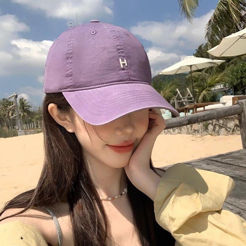 New American Simple Letter Embroidered Baseball Cap for Women's Summer High-end Men with a Small Face and a Big Head Circumference Cap