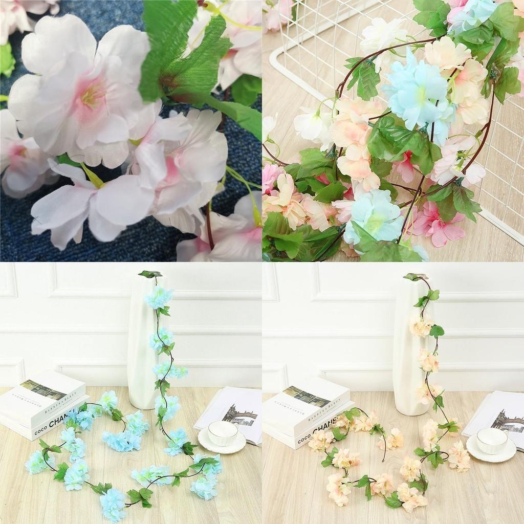 Elegant Artificial Cherry Blossom Garland Ivy Vine For Home Decor And Festivities