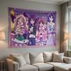 Anime Style Magic Pets Wall Tapestry Winter Theme Aesthetic Room Decor Cute Girl Manga Art Hanging Blanket for Bedroom Dormitory