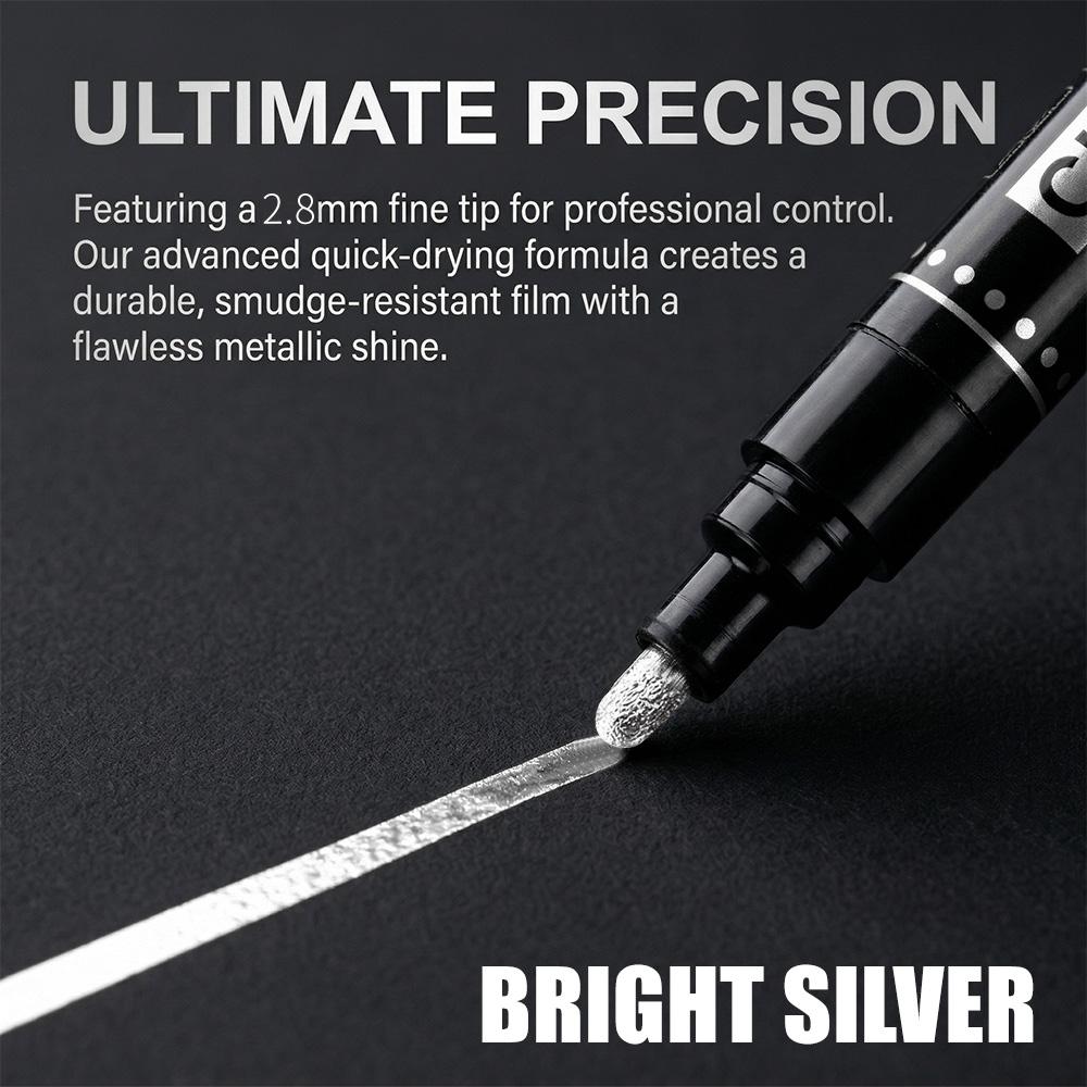 1/5 Pcs Chrome Marker Set Quick Dry Model DIY Paint DIY Art Projects Metal Ceramic Correction Calligraphy Home Office Tool