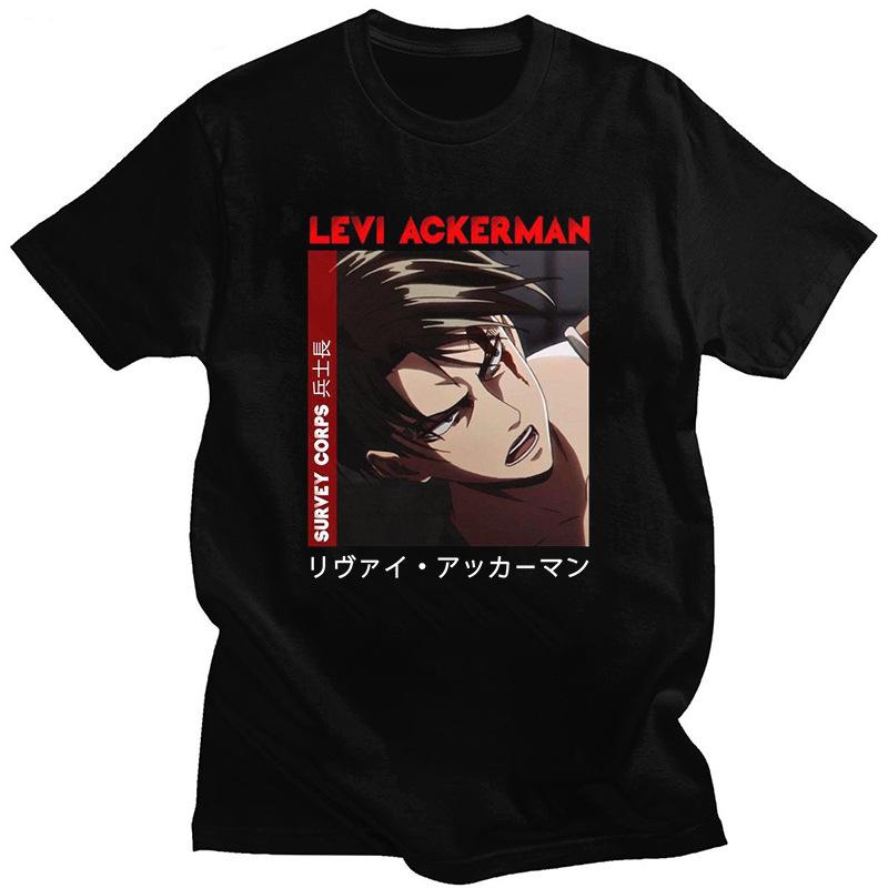 Japanese Anime Attack On Titan Men's T-shirt, Fashionable Short-sleeved Pure Cotton Personalized T-shirt for Men