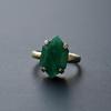 Natural Green Emerald Statement Ring, 925 Sterling Silver Jewelry, Handmade Minimalist Elegant Gemstone Ring