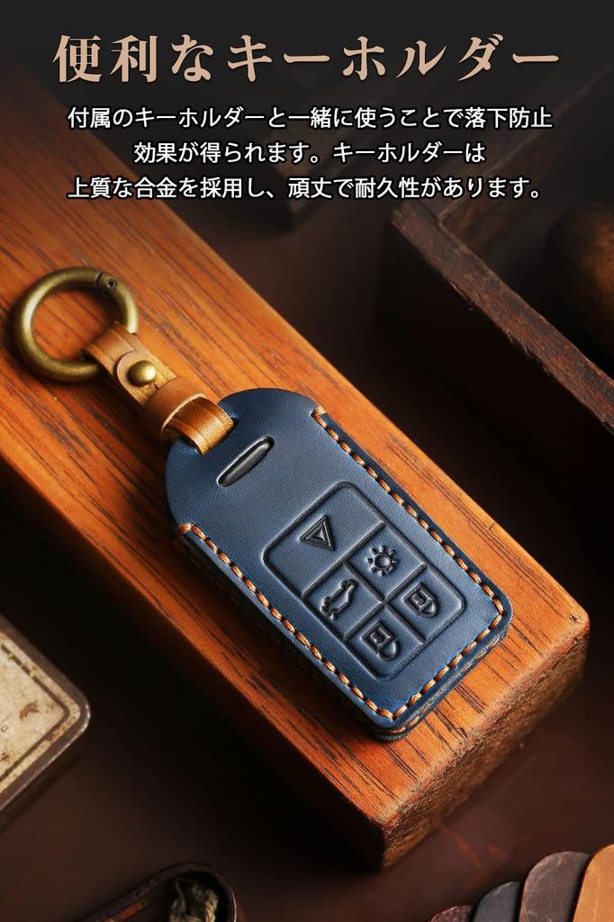 LETINGFAR Smart Key Case for Volvo Genuine Leather Key Case Key Holder for Volvo
