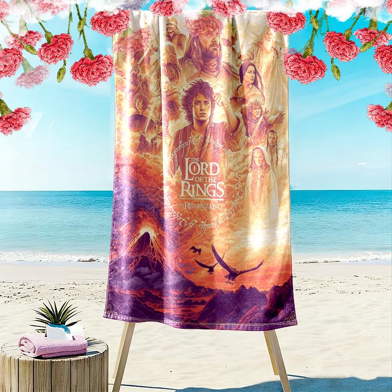 Middle-earth's Epic Saga beach towel Portable for travel Beach towel for vacation photos seaside Absorbent bath towel Outdoor pool towel Fashion