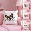 Cushion Cover Cute Dog Waving Paw Plush Fabric Soft Double-Sided Printed Sofa Warm Winter Home Gift Pillow Case