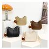 Women's Faux Leather Bucket Bag, Vintage Zipper Closure Shoulder Purse, Soft Single Strap Crossbody Handbag