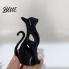 PLA Cat Sculpture 3D Printed Hollow Figurine Modern Black White Kitten Statue