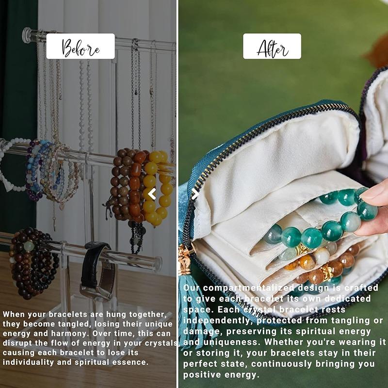 Portable Multi-layer Tassel Jewelry Storage Bag Travel Jade Bracelet Large-capacity Zipper Jewelry Packaging Bag Organizer