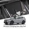 Pour BMW X3 2026 Console Centrale Tapis de Recharge Sans Fil Silicone Antidérapant Boîte de Rangement Pad Accessoires Intérieurs de Voiture Noir