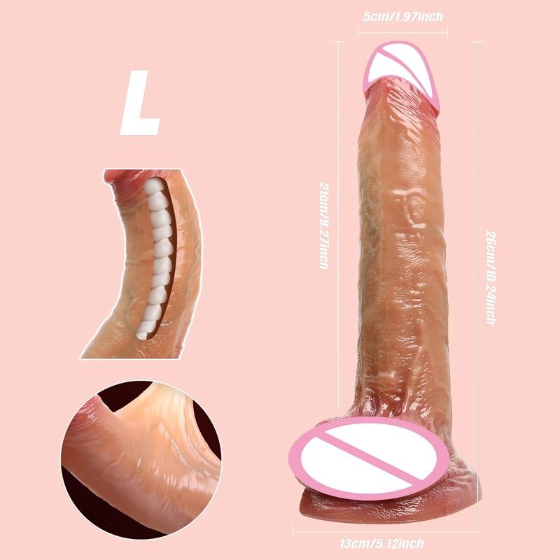 Realistic Thrusting Big Dildo Vibrating Man Dick G Spot Clitoris Stimulator Telescopic Adult Vibrator for Women's Sexual Pleasur