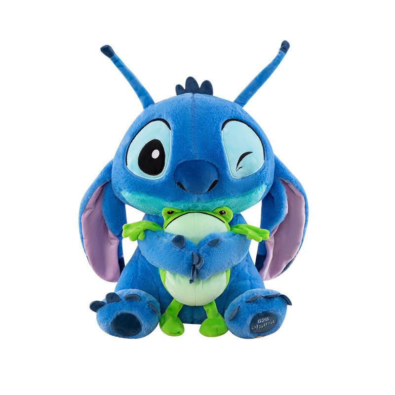 

Cuddly Stitch Plush Toys With Holding Frog Designs For Kids Birthday Gift 35cm