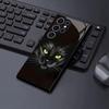 Schwarze Glas-Handyhülle mit Katzenmotiv, geeignet für Samsung Galaxy S26 S25 S24 S23 S22 S20 FE/Ultra/Plus, sturzsichere Rückabdeckung
