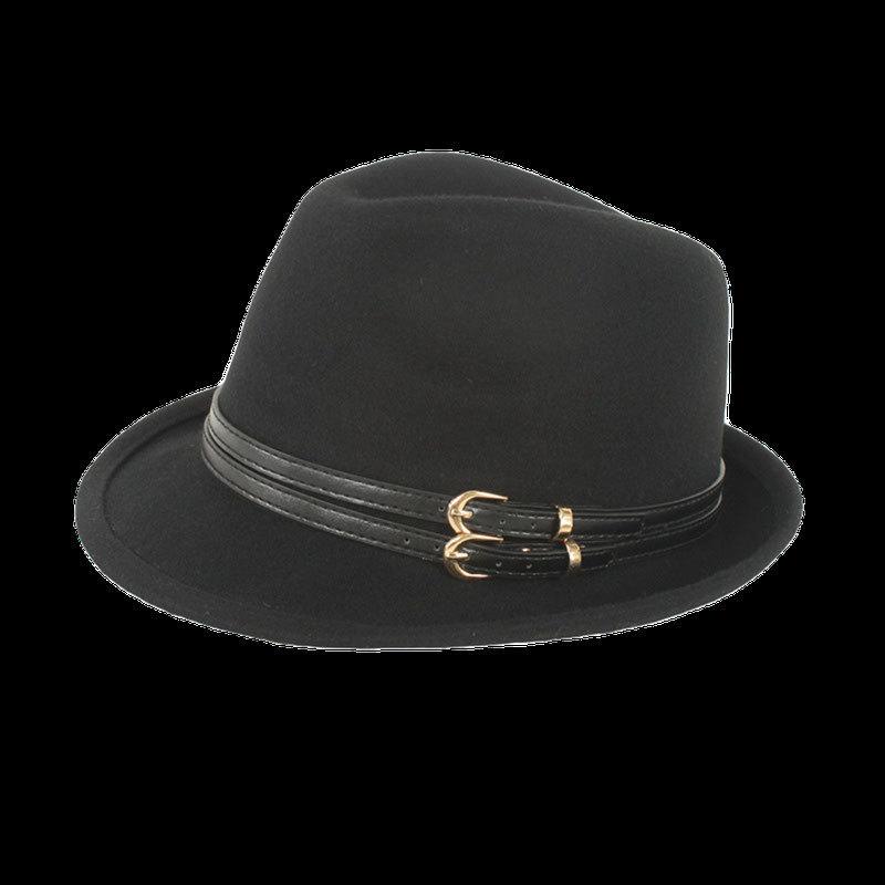 Autumn and Winter New Top Hat Women's British Retro Woolen Hat Belt Felt Hat Fashionable Jazz Hat Trendy and Versatile