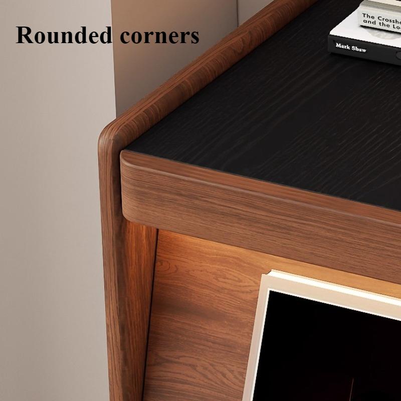 Solid Wood Nightstands Bedroom Simple Bedside Table Retro Creative Bedside Cabinet Living Room Multifunctional Storage Cabinet