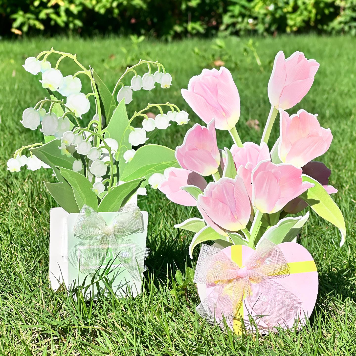 

Exquisite 3D Greeting Card Blooming Flower Luxury Bouquet Message Card for Wedding Student Gift