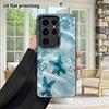 Phone Case: 2D Flat Samsung Galaxy A34 A35 M05 M06 S20 S22 S21 FE Plus 5G Case, Couples Design, Underwater Blue Glitter Butterfly, Christmas and Hallo