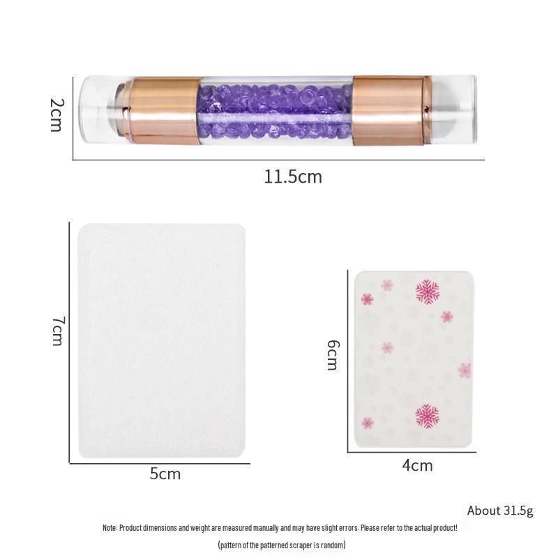 Large Silicone Nail Art Stamp with Lid - Single/Double Head French Design DIY Stamping Tools