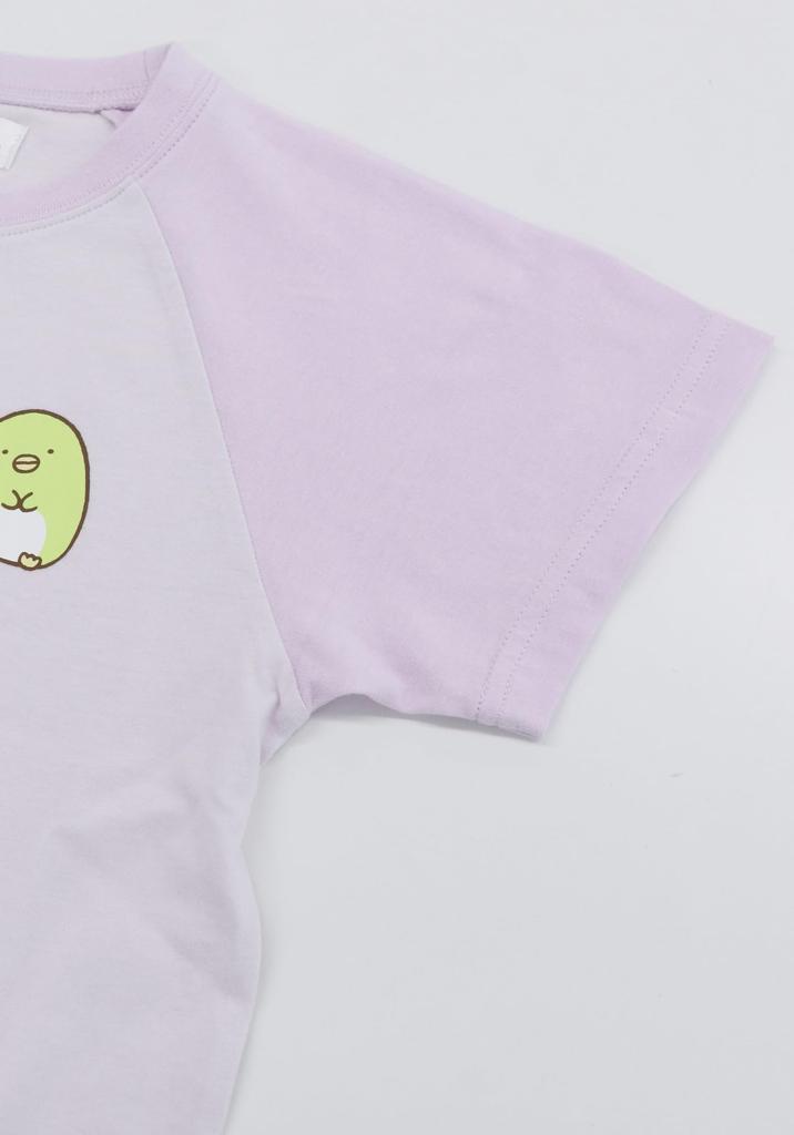 Kaituck Familie Sumikkogurashi Kinder Schlafanzug, Kurzarm und Shorts, Raglanärmel, 100% Baumwoll-Jersey, Sommer (130cm, Lila)