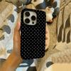 Fashionable Black White Polka Dot Stylish Protective Phone Case for iPhone 17 16 15 14 11 12 13 Pro Max 17Air Soft Back Cover