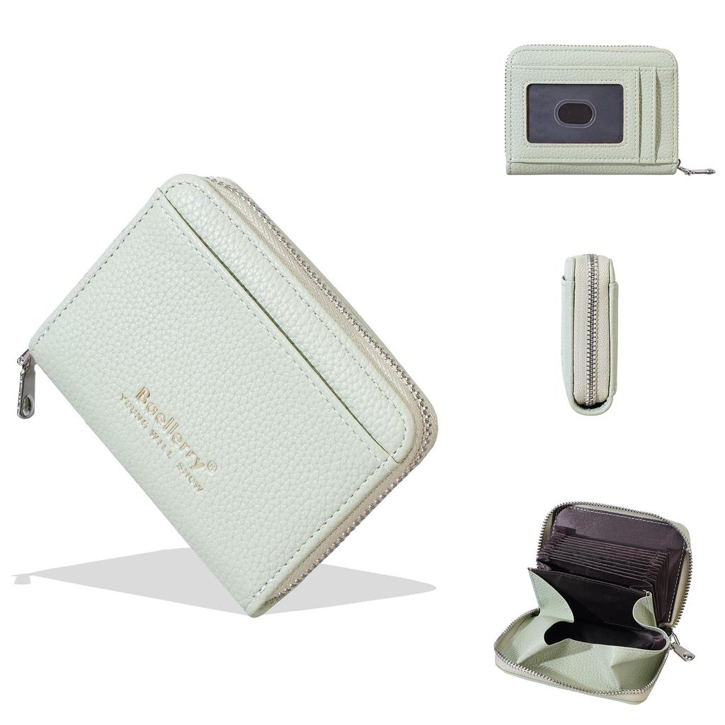 Baellerry Women's Lychee Texture Zipper Card Holder Wallet - Stylish Coin and Card Organizer