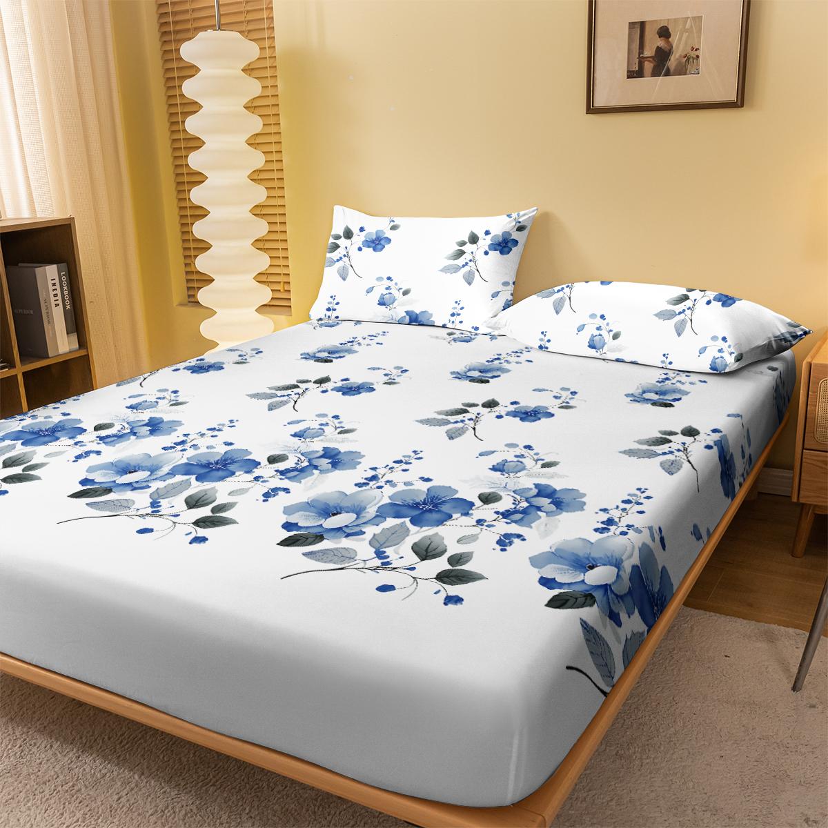 

1 простая современная матовая простыня с принтом в виде цветка, покрывало для кровати с принтом в спальню, постельное белье (Исключая наволочки) 71x132cm