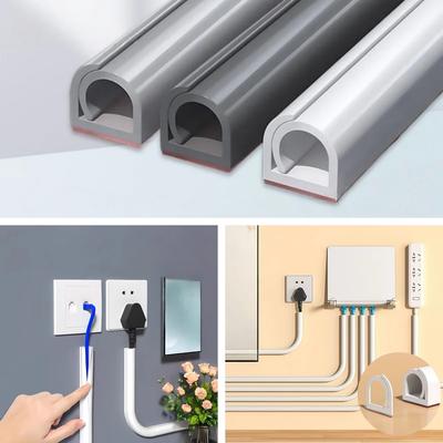 1pc 78.74/118.11/196.85inX0.39in Flexible Floor Cable Cover PVC Trunking Channel Cable Conduit Cable Management Cable Concealer