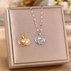 Women's Silver Titanium Steel Necklace with Micro-Inlaid Zircon - Elegant, Durable Clavicle Chain Jewelry
