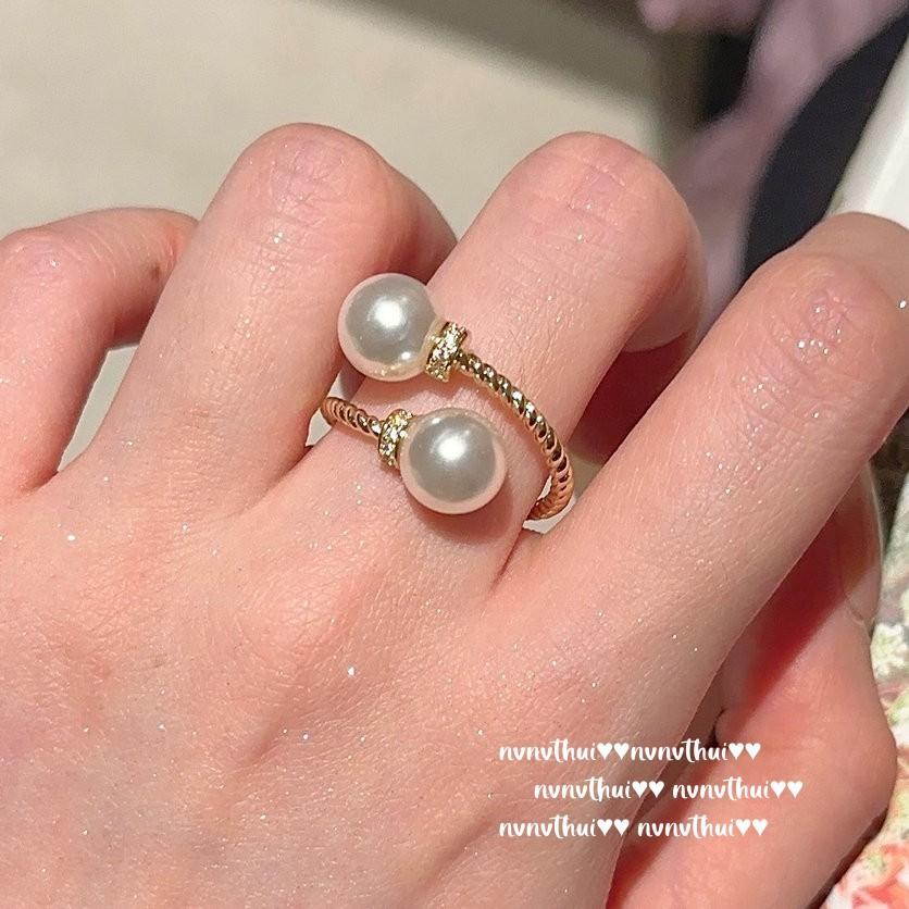

Lace Honeycomb Snowflake Jewel Ring, Antique, 18K Gold Plated Pearl Wrap Ring, Combination